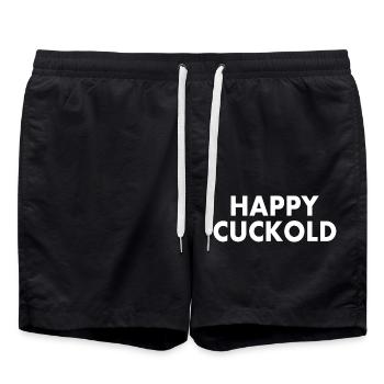 Happy cuckold - Badeshorts - Schwarz - Vorne - AI Model Male 185 light (185cm)