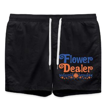 Flower Dealer 4 - Badeshorts - Schwarz - Vorne - AI Model Male 185 light (185cm)