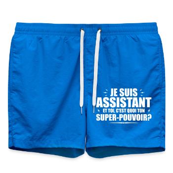 Ich bin Assistent. Was ist deine Superkraft? - Badeshorts - Cobalt blue - Vorne