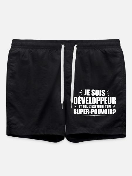 Ich bin Entwickler. Was ist deine Superkraft? - Badeshorts - Schwarz