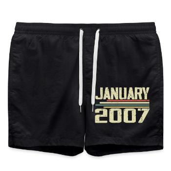 Januar 2007 - Geburtstagsgeschenk Januar 2007 - Badeshorts - Schwarz - Vorne - AI Model Male 185 light (185cm)