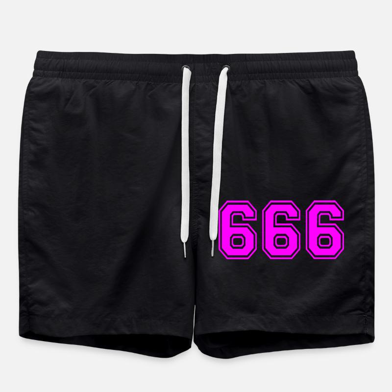666 - Short de bain - noir