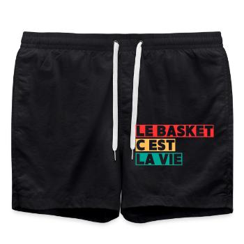 Basketball ist Leben,Basketball,Basketball,Sport - Badeshorts - Schwarz - Vorne - AI Model Male 185 light (185cm)