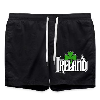 Irlande - Bonne Saint-Patrick - Shamrock - Short de bain - noir - Devant - AI Model Male 185 light (185cm)