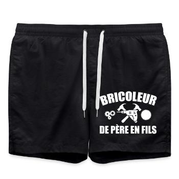 Handwerker vom Vater bis zum Sohn Heimwerkerwerkzeuge - Badeshorts - Schwarz - Vorne - AI Model Male 185 light (185cm)