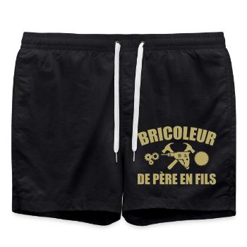 Handwerker vom Vater bis zum Sohn Heimwerkerwerkzeuge - Badeshorts - Schwarz - Vorne - AI Model Male 185 light (185cm)