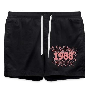Year 1988 - Swim Trunks - black - Front - AI Model Male 185 light (185cm)