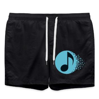 Éclat sonore abstrait - Short de bain - noir - Devant - AI Model Male 185 light (185cm)