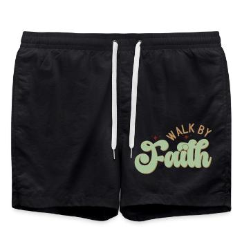 Walk by Faith - Swim Trunks - black - Front - AI Model Male 185 light (185cm)