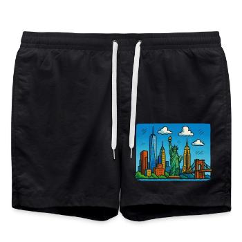 New York City - Swim Trunks - black - Front - AI Model Male 185 light (185cm)