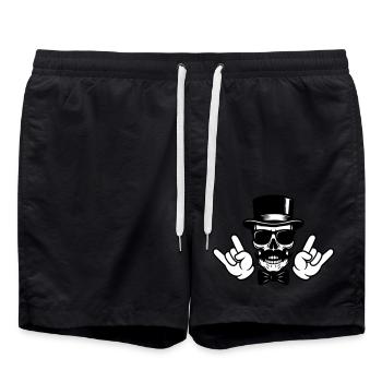 Bräutigam Totenkopf - Badeshorts - Schwarz - Vorne - AI Model Male 185 light (185cm)