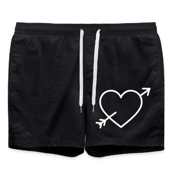 Herz Symbol Pfeil - Badeshorts - Schwarz - Vorne - AI Model Male 185 light (185cm)