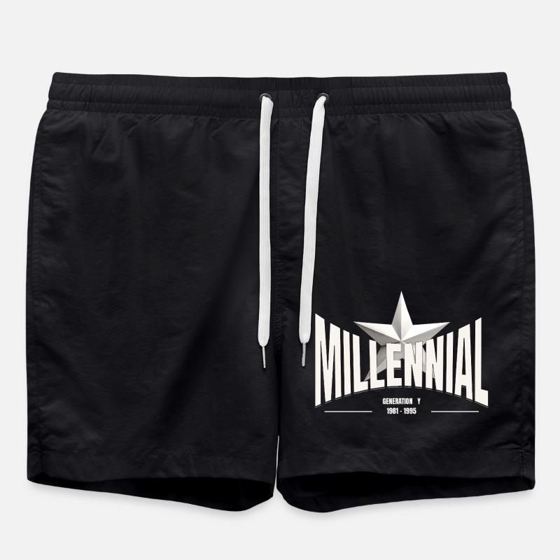 Millennial Star – Generation Y - Swim Trunks - black