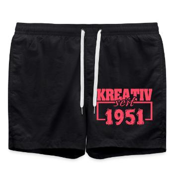 1951 - Short de bain - noir - Devant - AI Model Male 185 light (185cm)