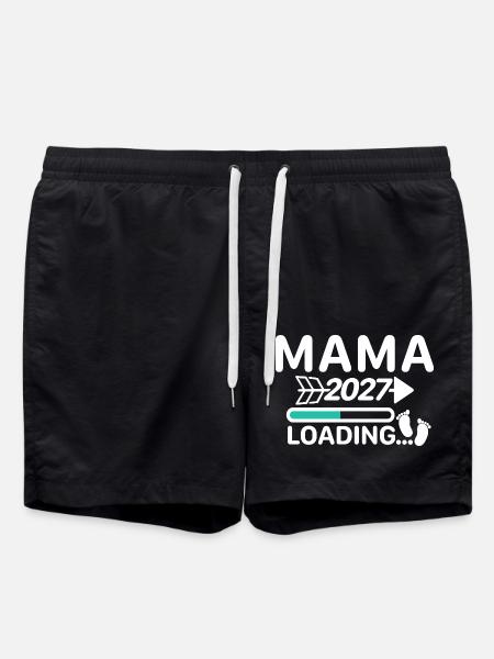 Mama 2027 - Ladebalken Schwangerschaftsankündigung - Badeshorts - Schwarz