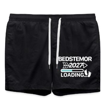 Bedstemor 2027 dänisch Ich werde Oma - Badeshorts - Schwarz - Vorne - AI Model Male 185 light (185cm)