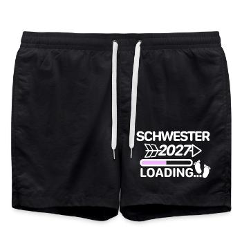 Ich werde Schwester 2027 - Badeshorts - Schwarz - Vorne - AI Model Male 185 light (185cm)
