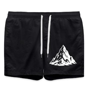 Berg Symbol Gebirge - Badeshorts - Schwarz - Vorne - AI Model Male 185 light (185cm)