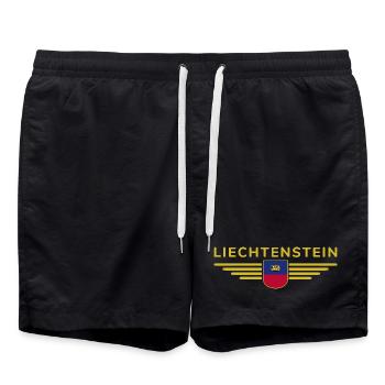 Conception de t-shirt Liechtenstein pour les fans - Short de bain - noir - Devant - AI Model Male 185 light (185cm)