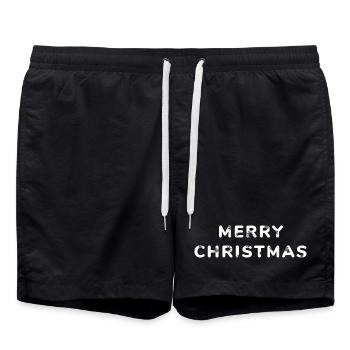 Merry Christmas: Festive style - Swim Trunks - black - Front - AI Model Male 185 light (185cm)