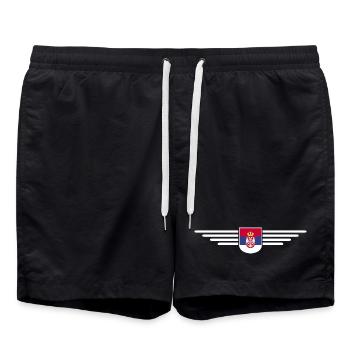 Design Serbie – Fierté et passion - Short de bain - noir - Devant - AI Model Male 185 light (185cm)