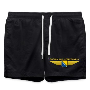 Bosnia & Herzegovina T-Shirt - Swim Trunks - black - Front - AI Model Male 185 light (185cm)