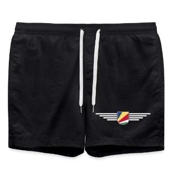 Fans des Seychelles : des t-shirts pour rêver sur l’île - Short de bain - noir - Devant - AI Model Male 185 light (185cm)