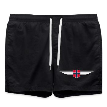 J’aime la tenue T-shirt design Norvège - Short de bain - noir - Devant - AI Model Male 185 light (185cm)