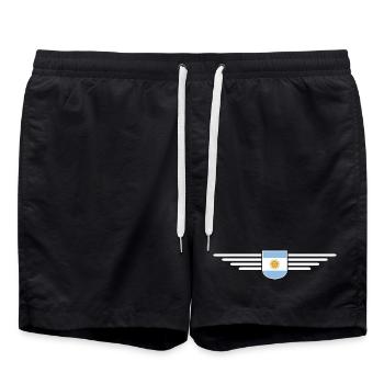Argentina Outfit Clothing T-Shirt Design - Swim Trunks - black - Front - AI Model Male 185 light (185cm)