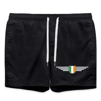 I Love Ireland Elegance Style Design T-Shirt - Swim Trunks - black - Front - AI Model Male 185 light (185cm)