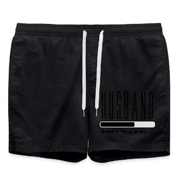 husband husband installing loading bar - Swim Trunks - black - Front - AI Model Male 185 light (185cm)