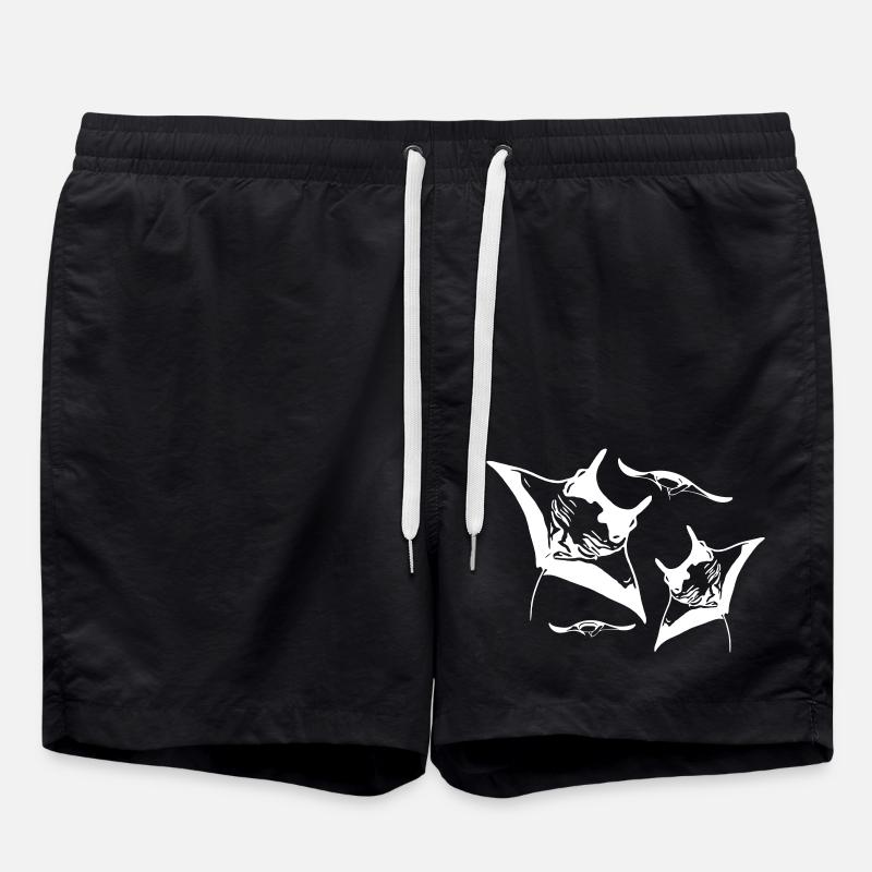 Manta Schwarm - Badeshorts - Schwarz