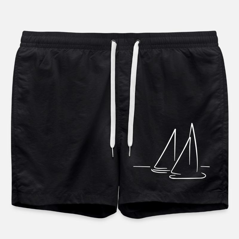 Sailboat - Swim Trunks - black
