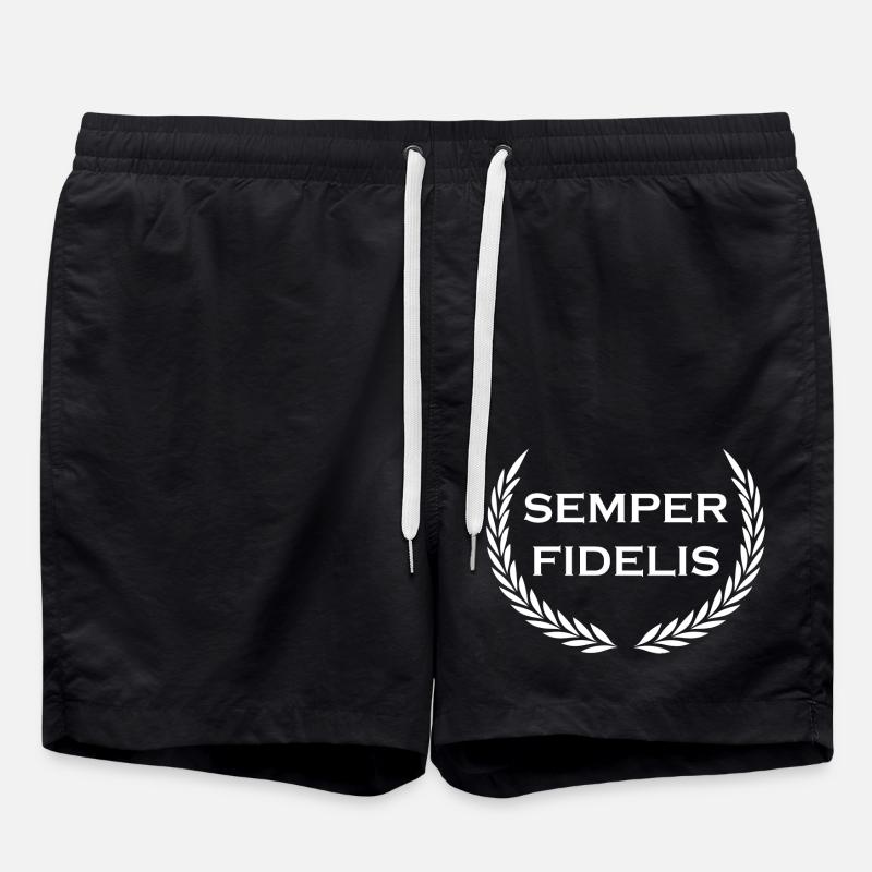 Semper Fidelis - Latin proverb - Swim Trunks - black