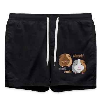 wheek wheek wheek cobayes! - Short de bain - noir - Devant - AI Model Male 185 light (185cm)