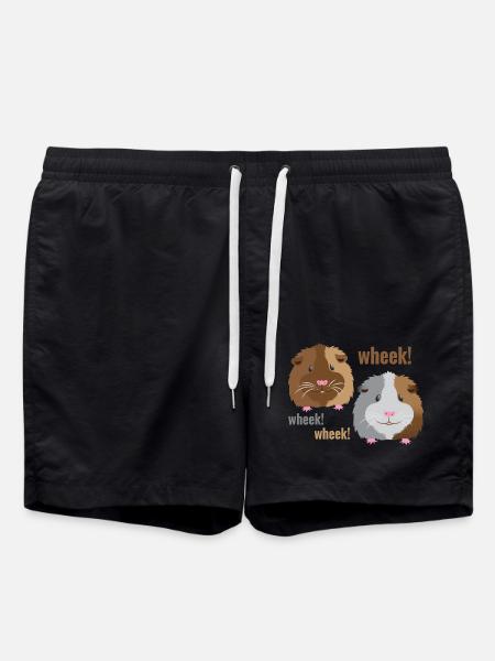 wheek wheek wheek guinea pigs! - Swim Trunks - black