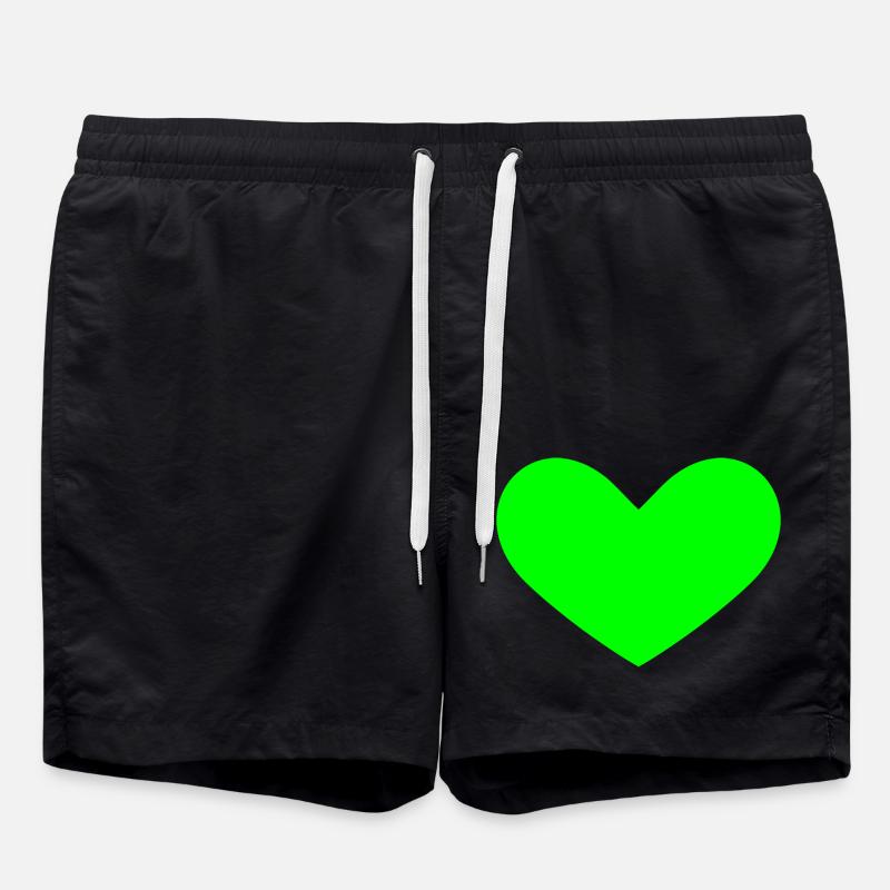 Coeur vert - Short de bain - noir