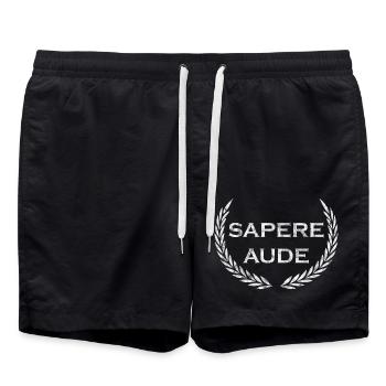Sapere Aude - lateinisches Sprichwort - Badeshorts - Schwarz - Vorne - AI Model Male 185 light (185cm)