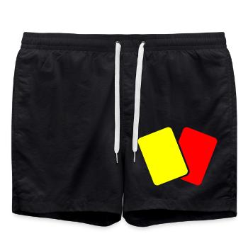 Carton rouge et jaune - Short de bain - noir - Devant - AI Model Male 185 light (185cm)