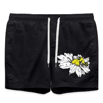 Bee flower pollination beekeeper - Swim Trunks - black - Front - AI Model Male 185 light (185cm)