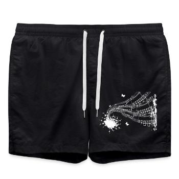 Music Scores Music Musician Sheet Music Sheet Notes - Swim Trunks - black - Front - AI Model Male 185 light (185cm)
