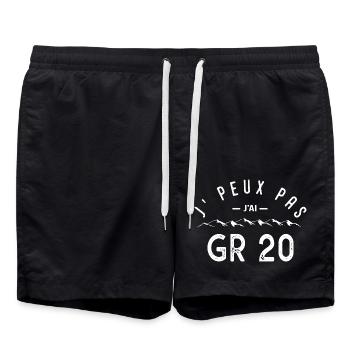 J'peux pas j'ai GR 20 sport randonnée rando - Short de bain - noir - Devant - AI Model Male 185 light (185cm)