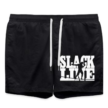 slackline - Badeshorts - Schwarz - Vorne - AI Model Male 185 light (185cm)