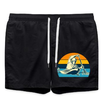 canoe gift sport canoe kayak - Swim Trunks - black - Front - AI Model Male 185 light (185cm)