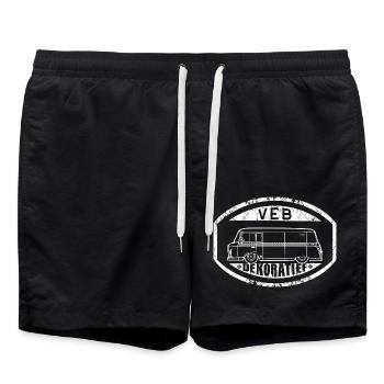 Barkas b1000 - VEB Dekoratief - Badeshorts - Schwarz - Vorne - AI Model Male 185 light (185cm)