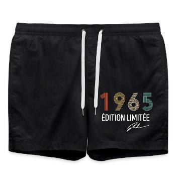 Retro Millésime 1965 Édition Limitée Anniversaire - Short de bain - noir - Devant - AI Model Male 185 light (185cm)