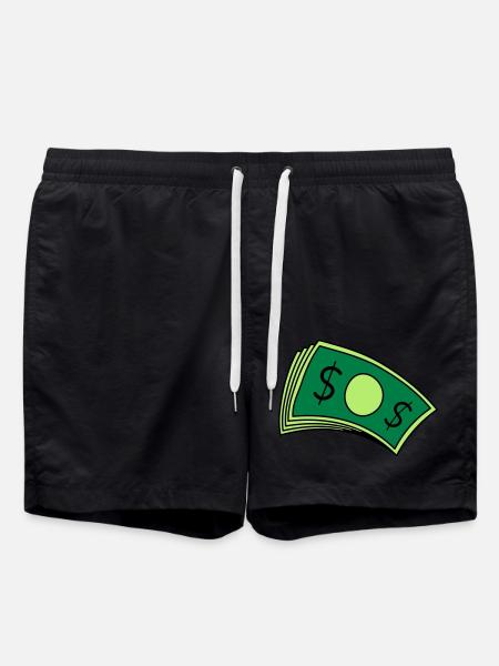 Piles d’argent de billets - Short de bain - noir