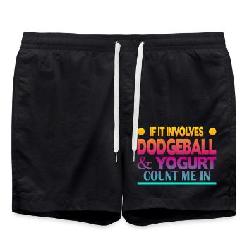 If it involves Dodgeball & Yogurt count me in - Badeshorts - Schwarz - Vorne - AI Model Male 185 light (185cm)