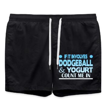 If it involves Dodgeball & Yogurt count me in - Badeshorts - Schwarz - Vorne - AI Model Male 185 light (185cm)
