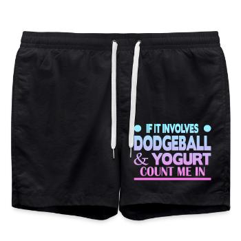 If it involves Dodgeball & Yogurt count me in - Badeshorts - Schwarz - Vorne - AI Model Male 185 light (185cm)